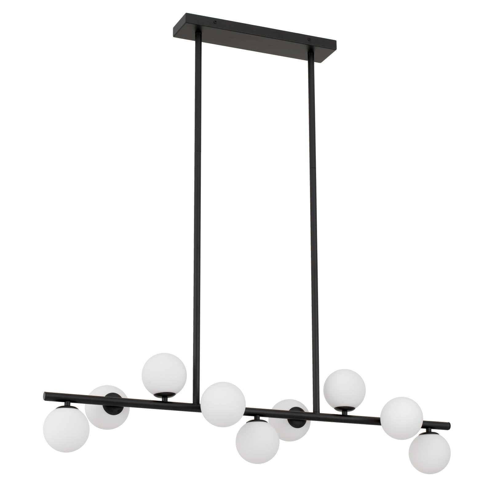 Moran 9 Light Pendant, Black, Opal Matte