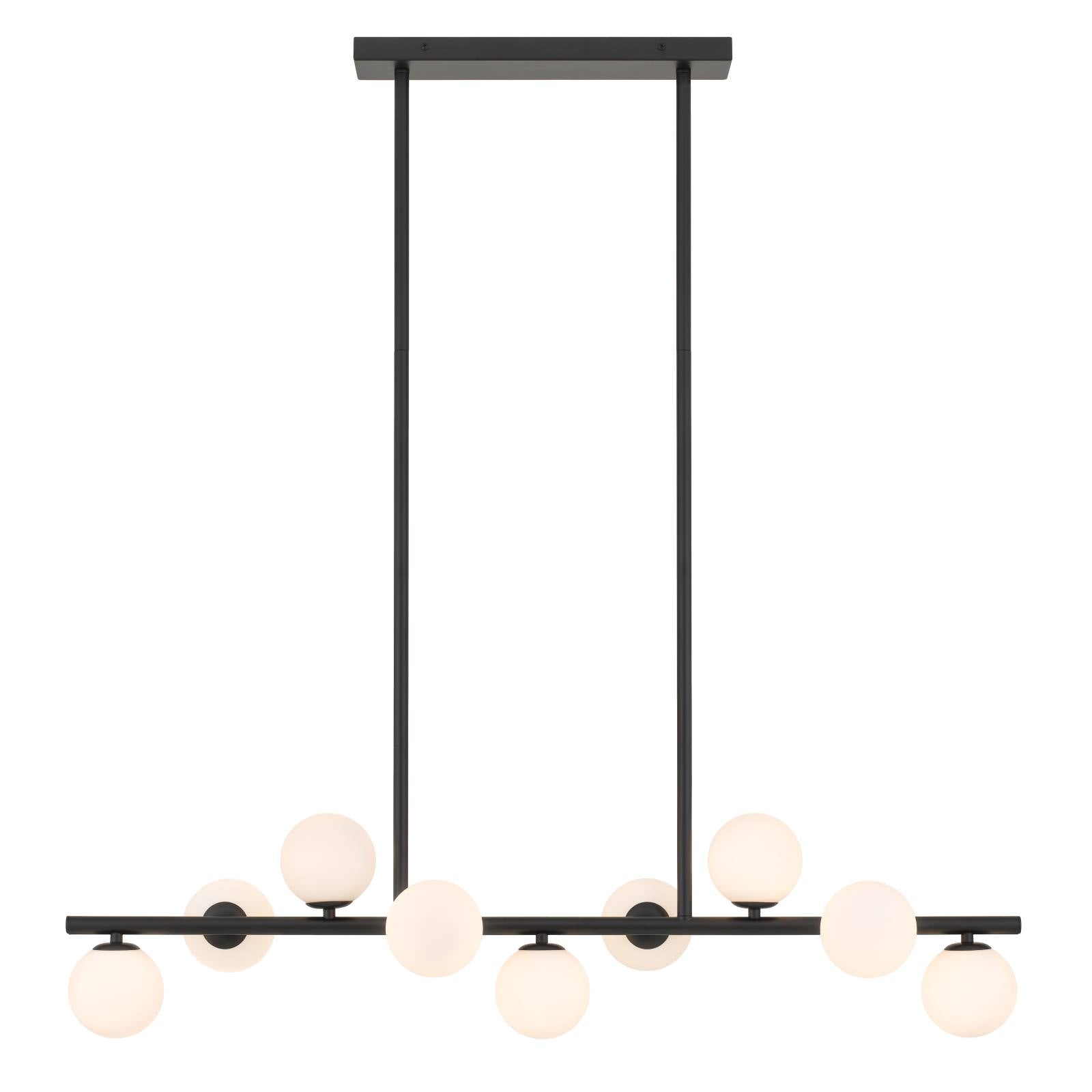 Moran 9 Light Pendant, Black, Opal Matte