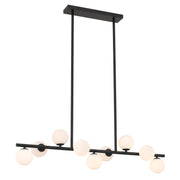 Moran 9 Light Pendant, Black, Opal Matte