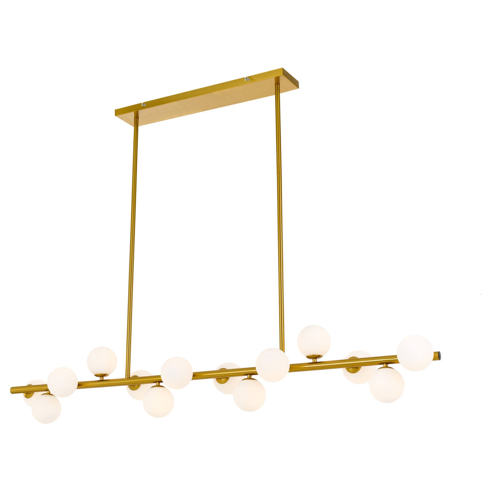 Moran 14 Light Pendant, Antique Gold, Opal Matte