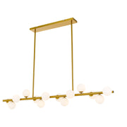 Moran 14 Light Pendant, Antique Gold, Opal Matte