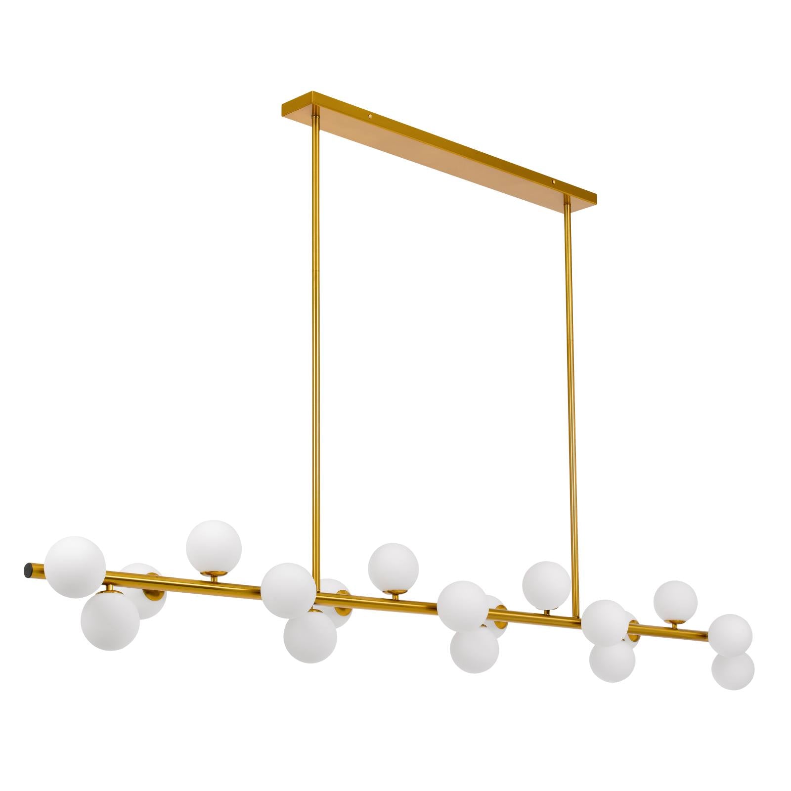 Moran 18 Light Pendant, Antique Gold, Opal Matte