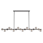 Moran 18 Light Pendant, Black, Smoke Glass