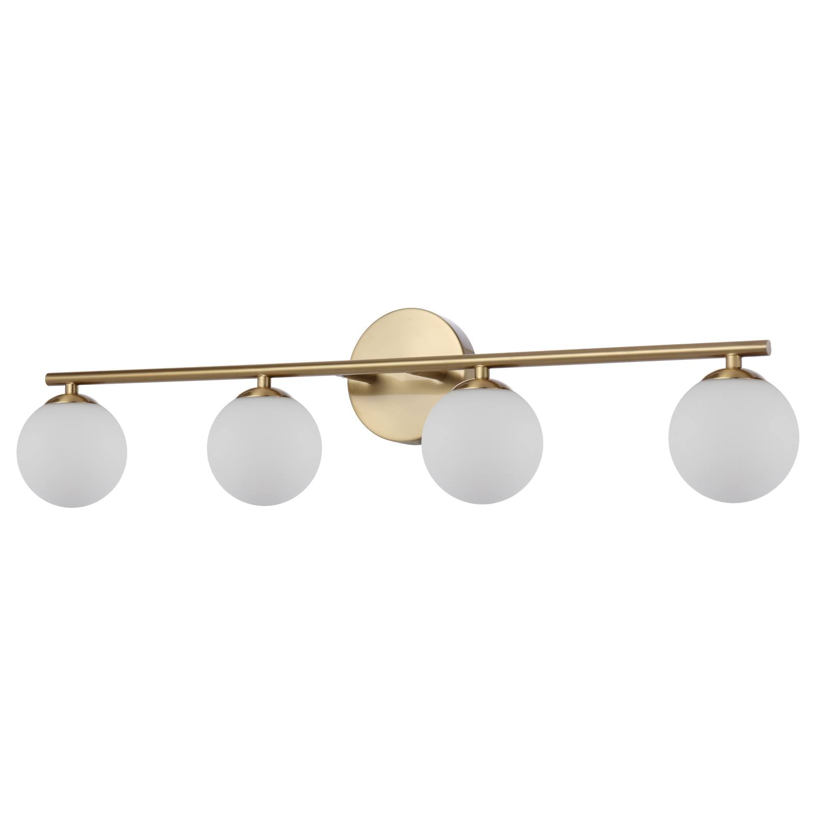 Moran 4 Light Wall, Antique Gold, Opal Matte