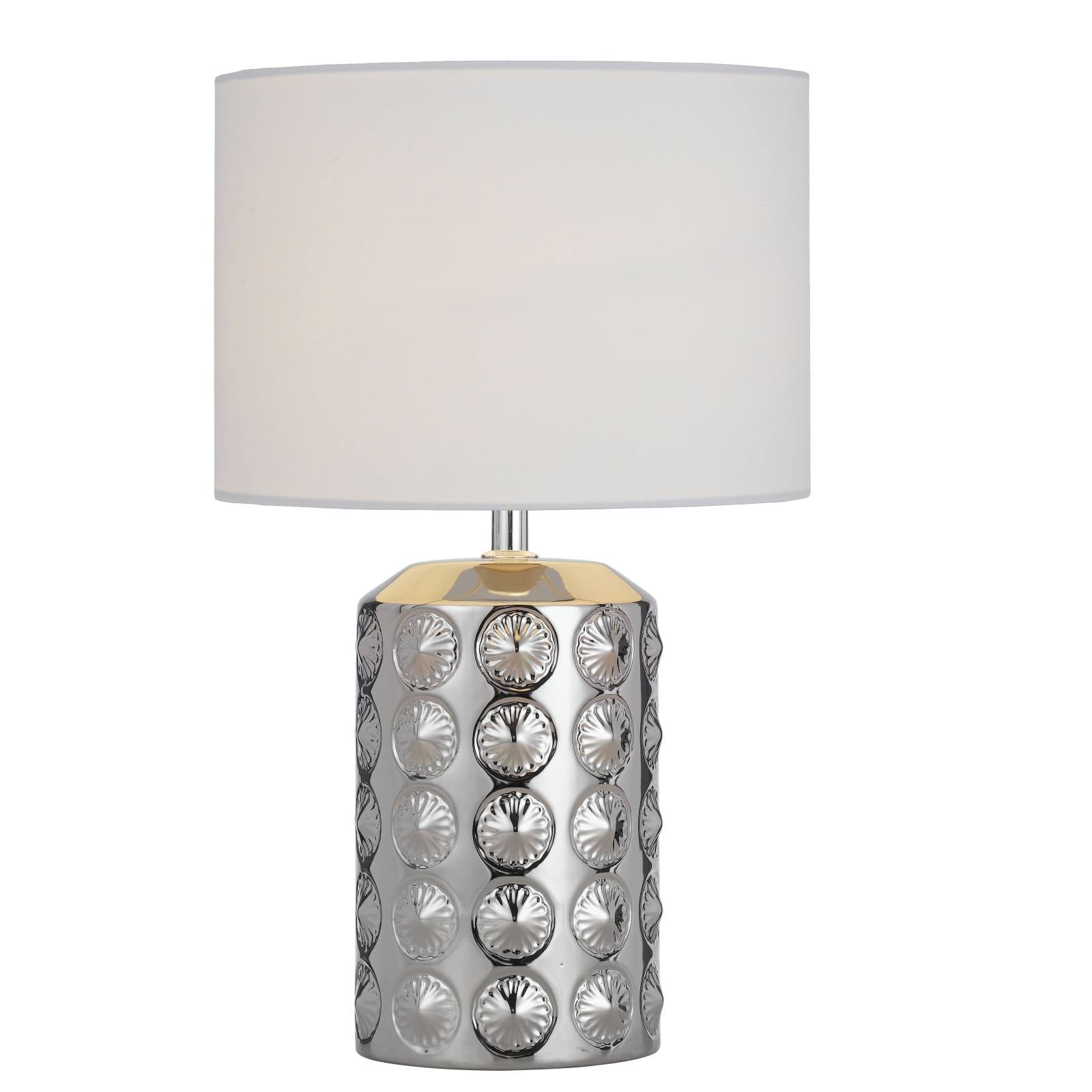 Nancy Table Lamp, Silver, White