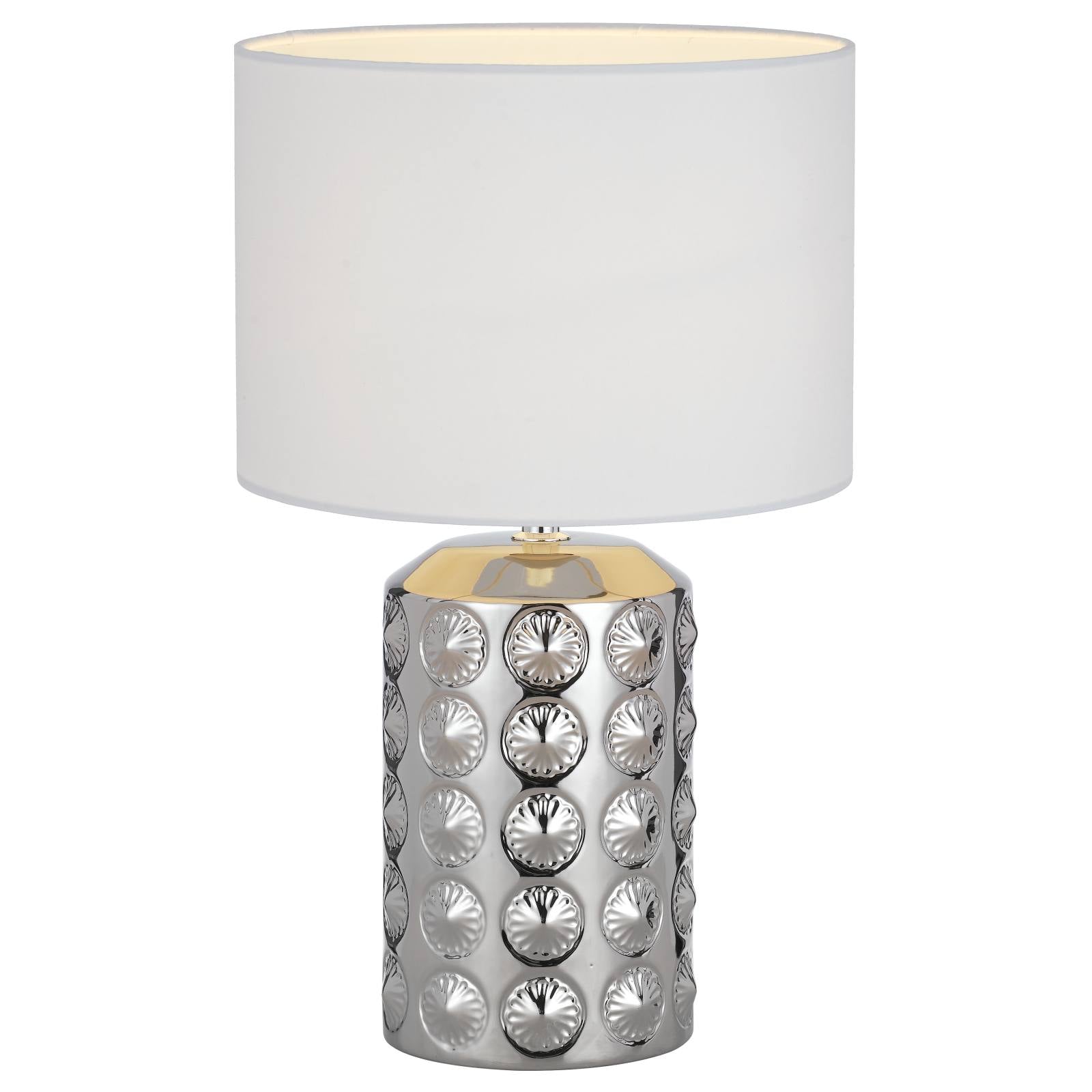 Nancy Table Lamp, Silver, White