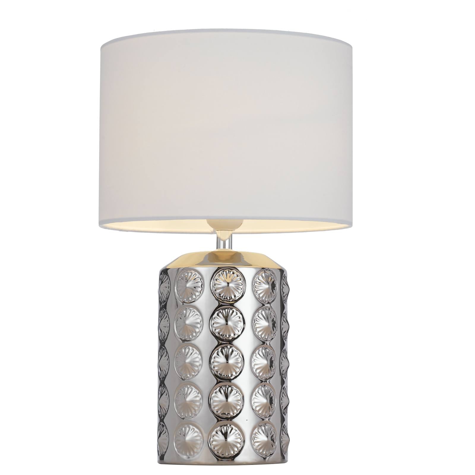Nancy Table Lamp, Silver, White