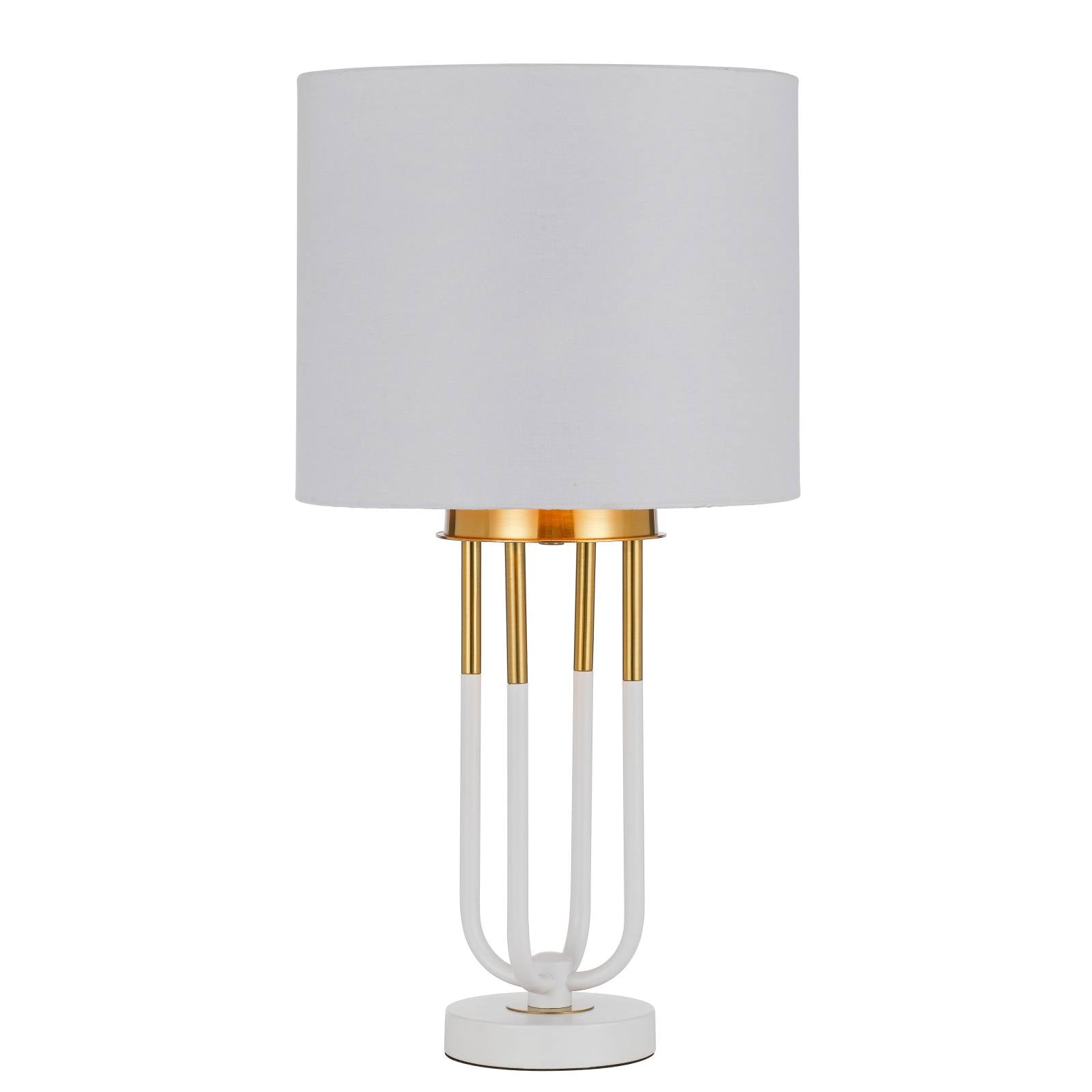 Negas Table Lamp, White, Antique Gold