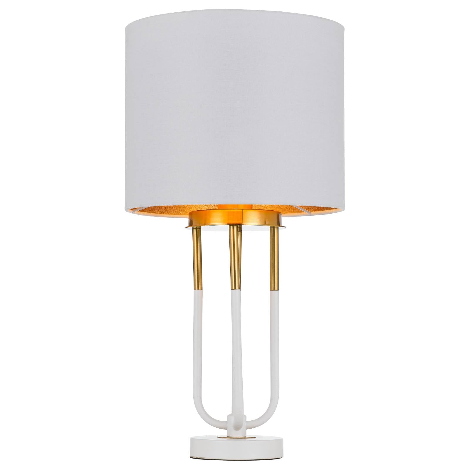 Negas Table Lamp, White, Antique Gold