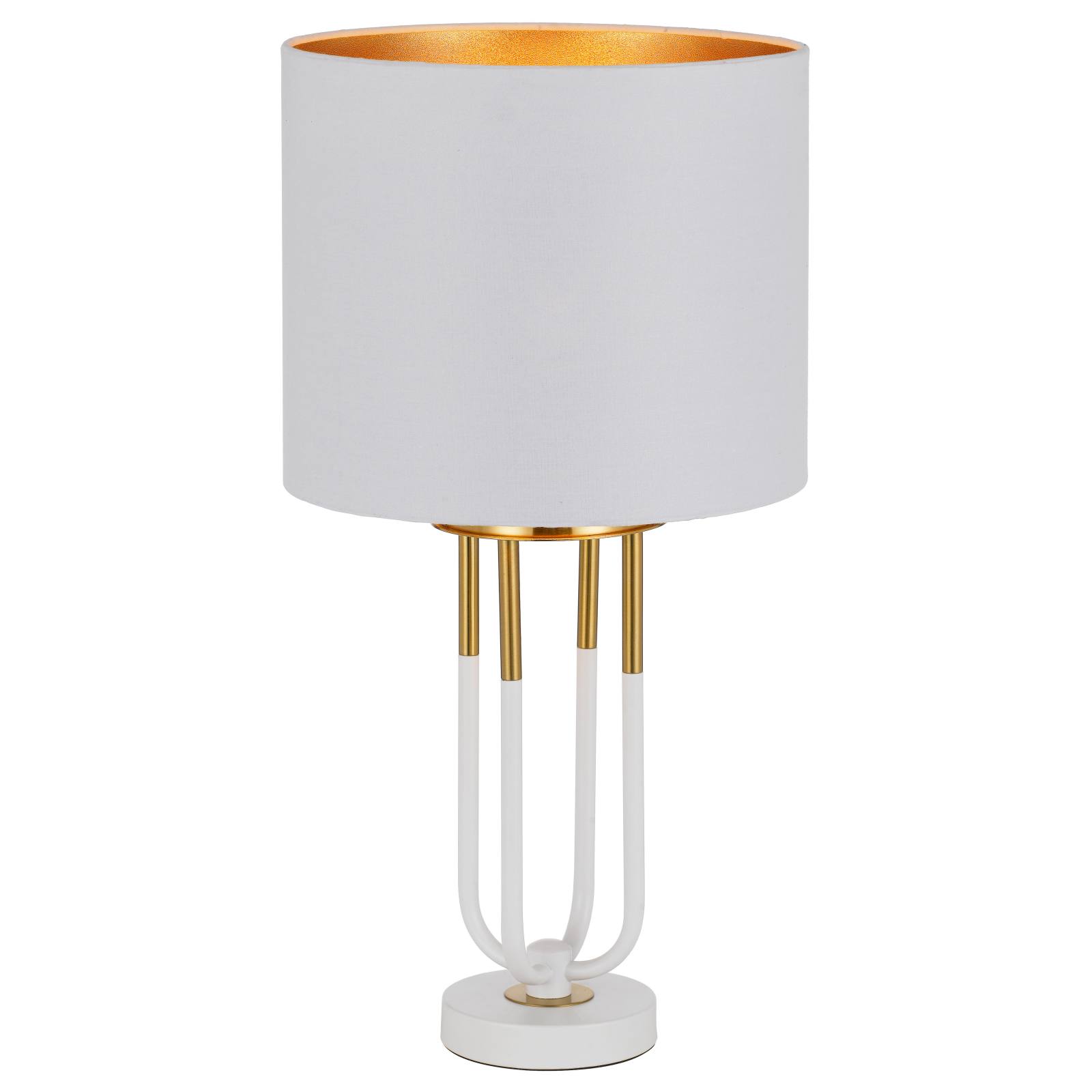 Negas Table Lamp, White, Antique Gold