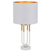 Negas Table Lamp, White, Antique Gold