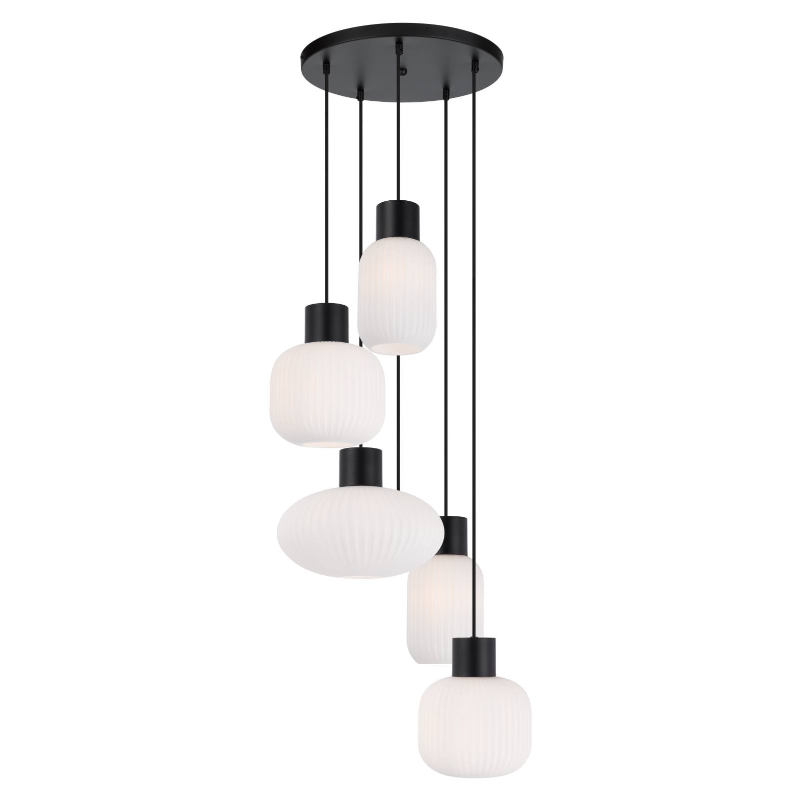 Nori 5 Lights Pendant, Black