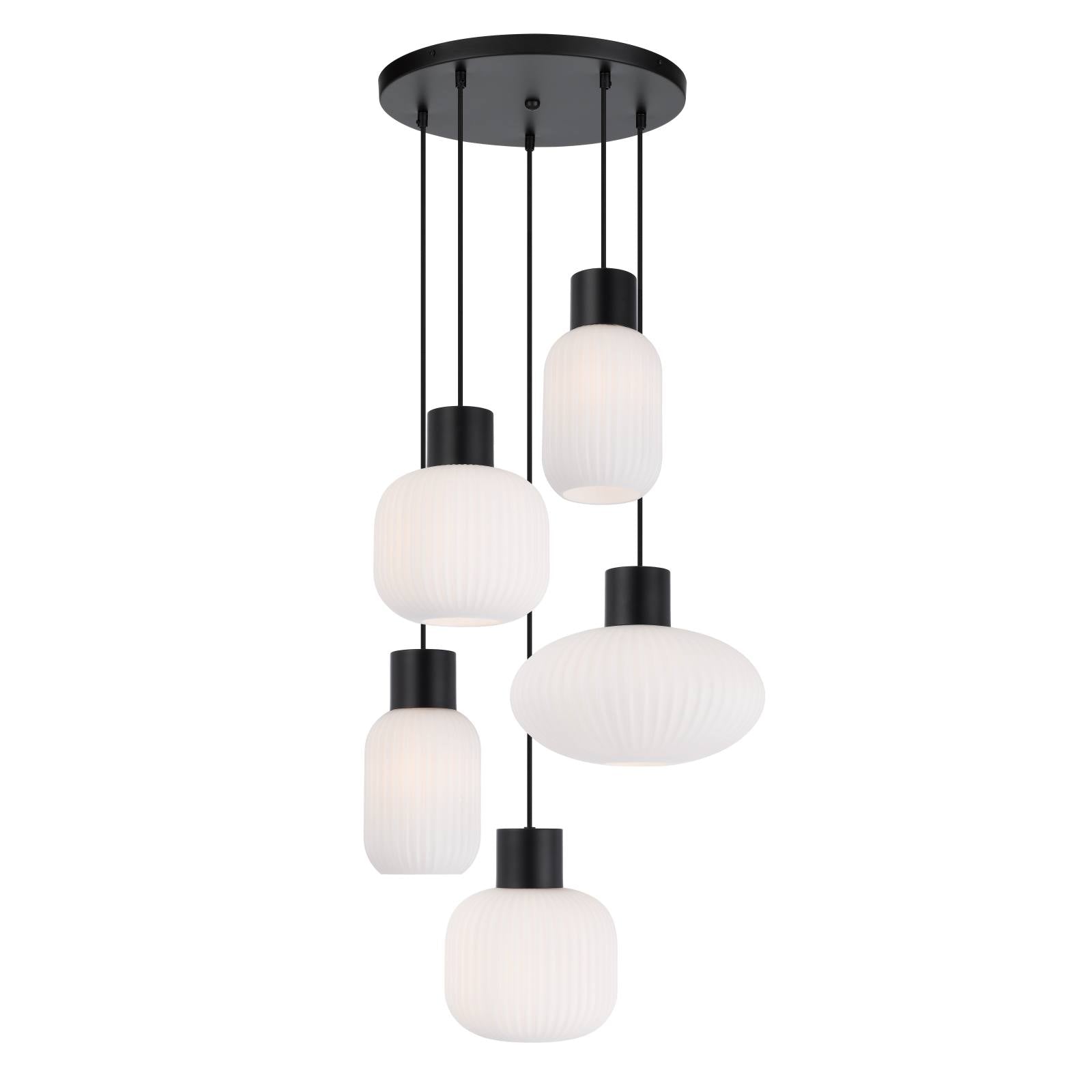 Nori 5 Lights Pendant, Black