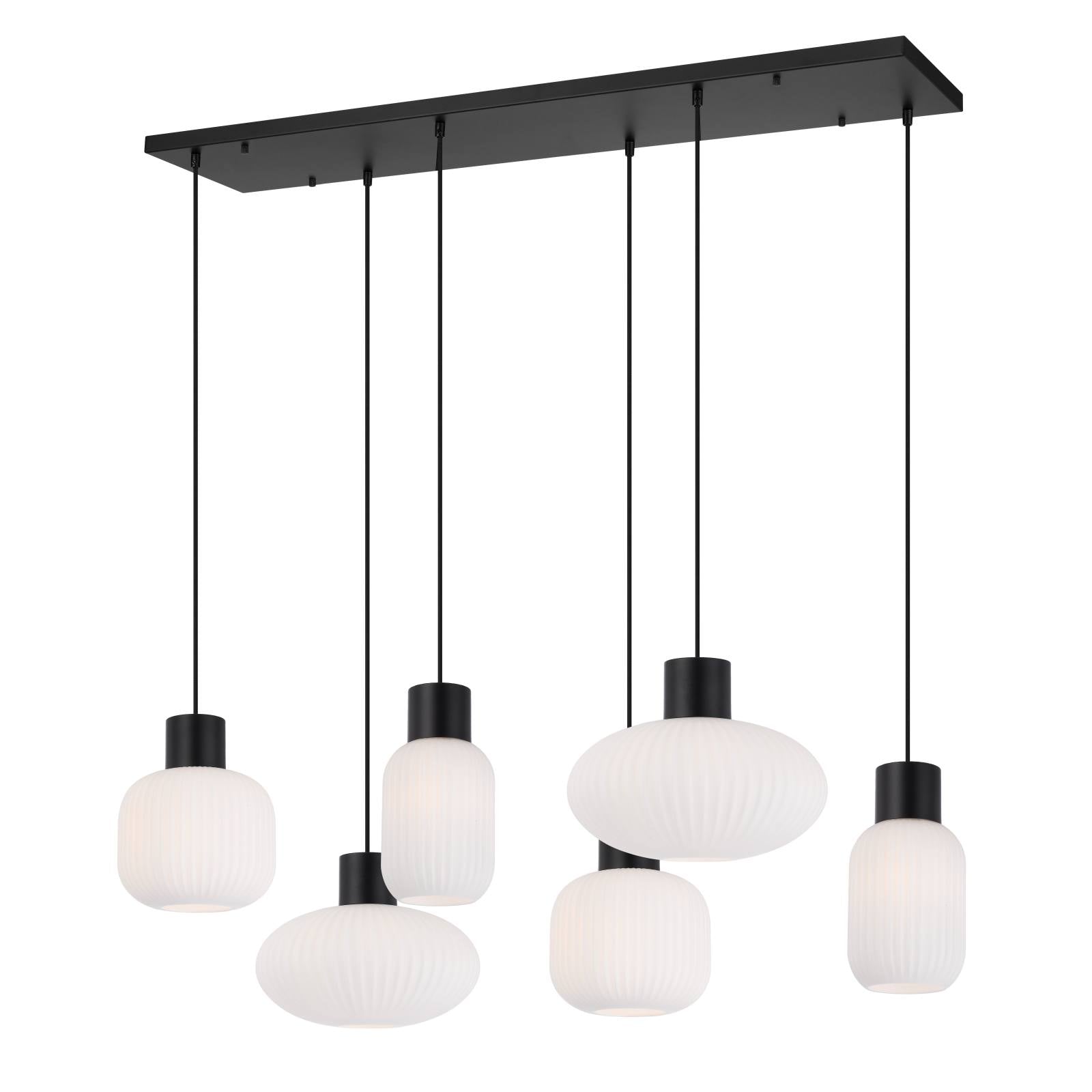 Nori 6 Lights Pendant, Black