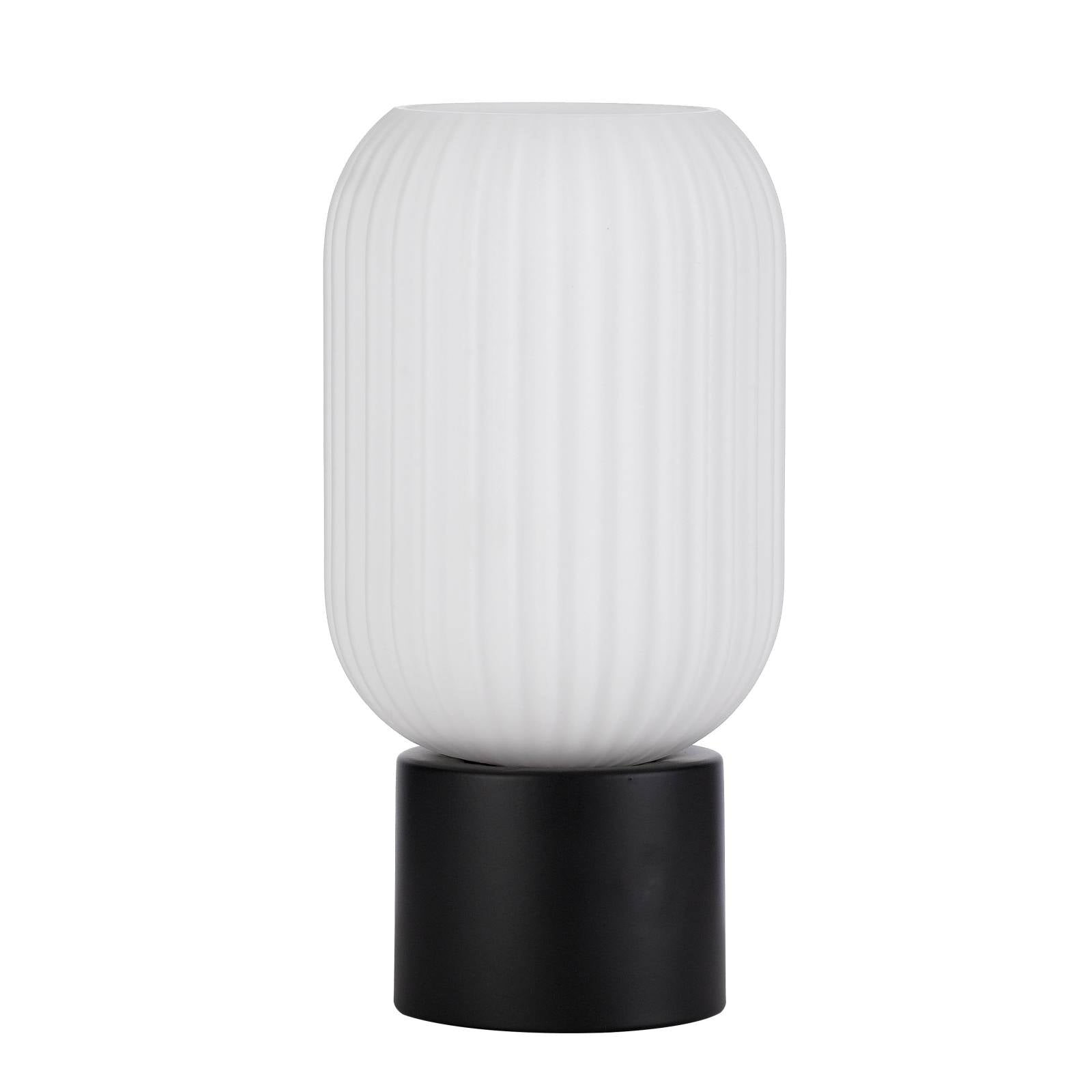 Nori Table Lamp, Opal Matte, Black