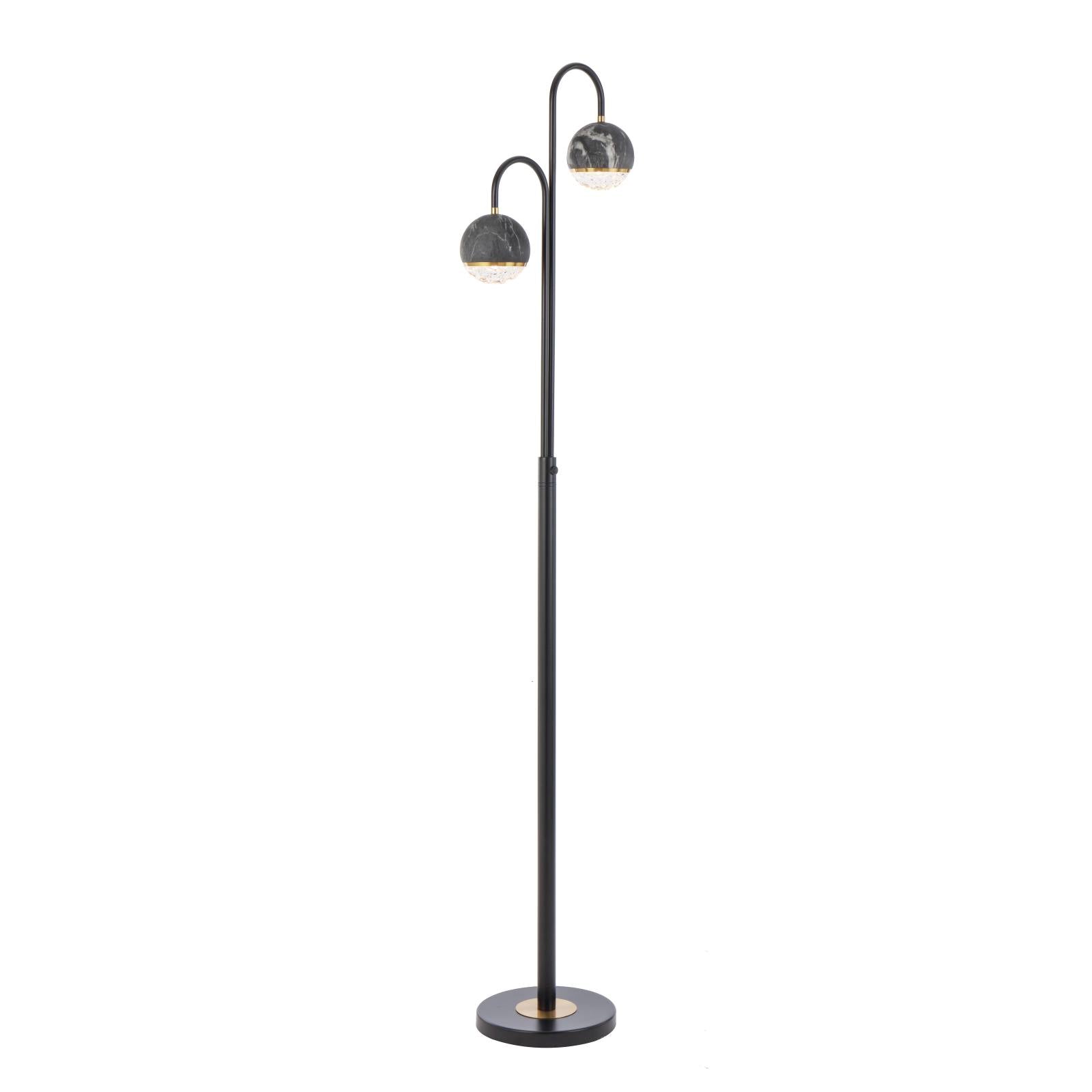 Oneta 2 Lights Floor Lamp, Black