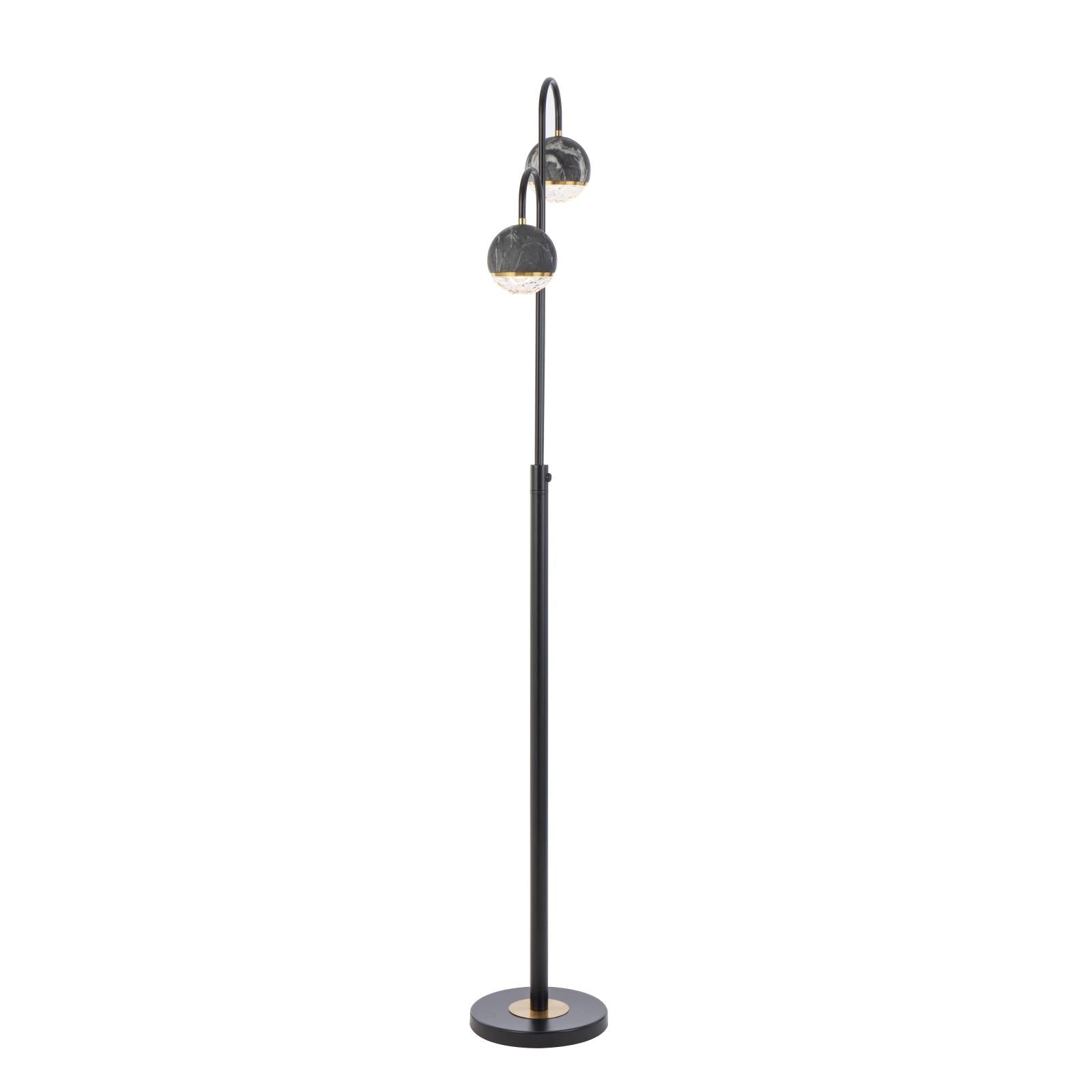 Oneta 2 Lights Floor Lamp, Black