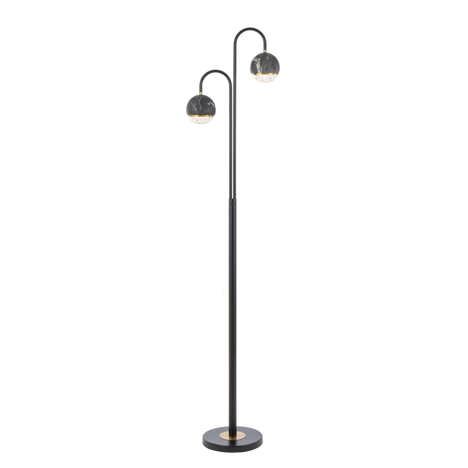 Oneta 2 Lights Floor Lamp, Black