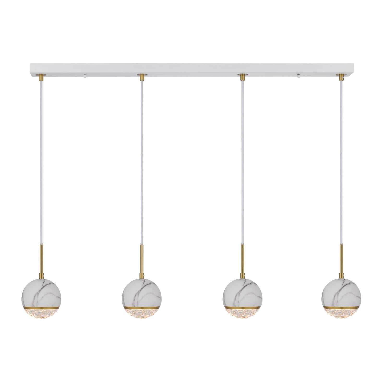 Oneta 4 Pendant, White Marble