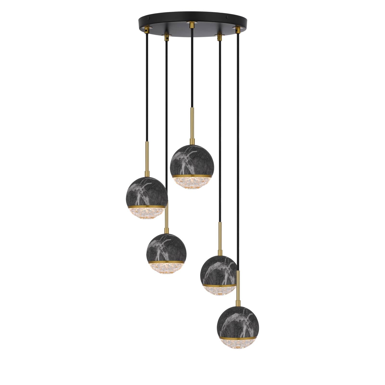 Oneta 5 Pendant, Black Marble