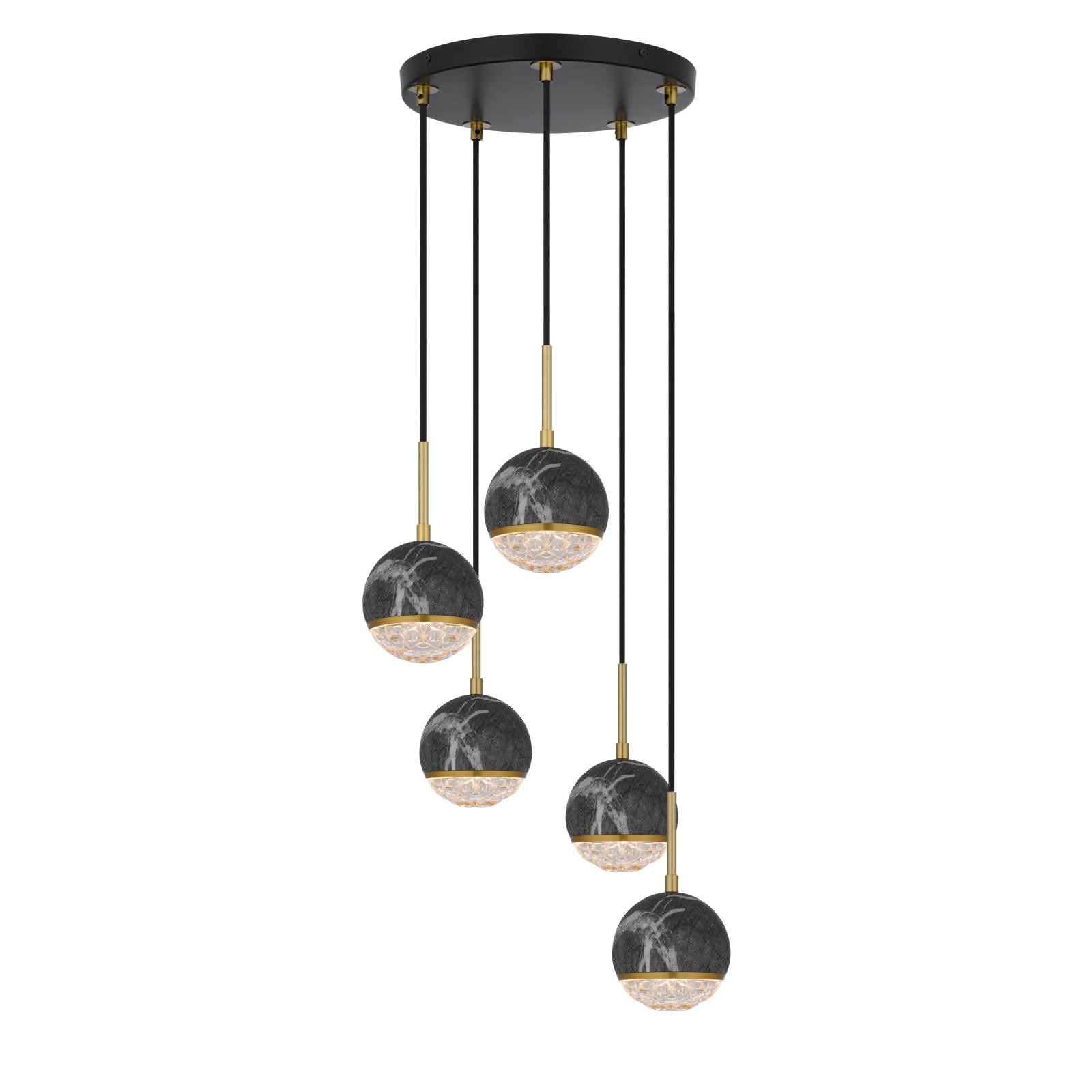 Oneta 5 Pendant, Black Marble