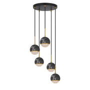 Oneta 5 Pendant, Black Marble