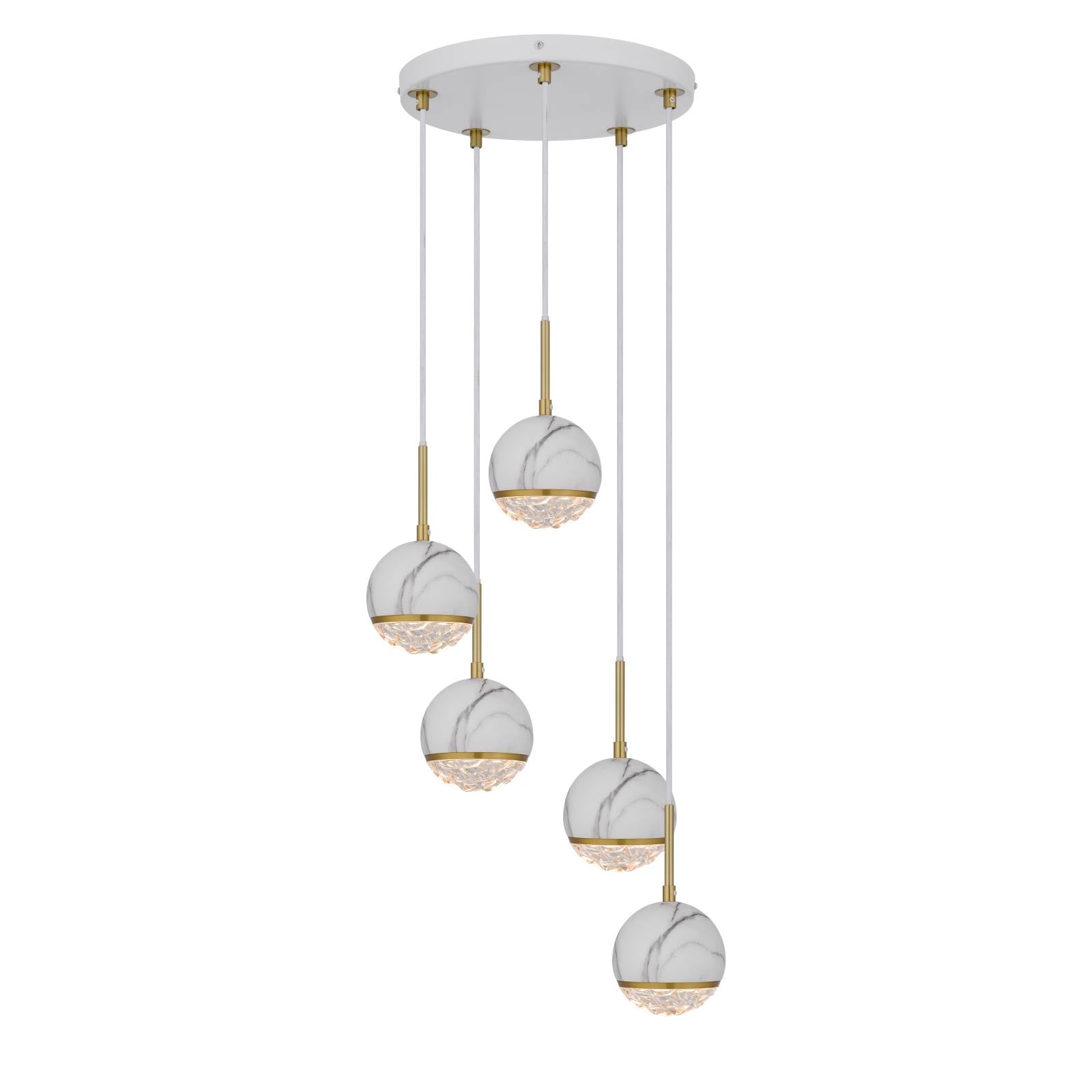 Oneta 5 Pendant, White Marble
