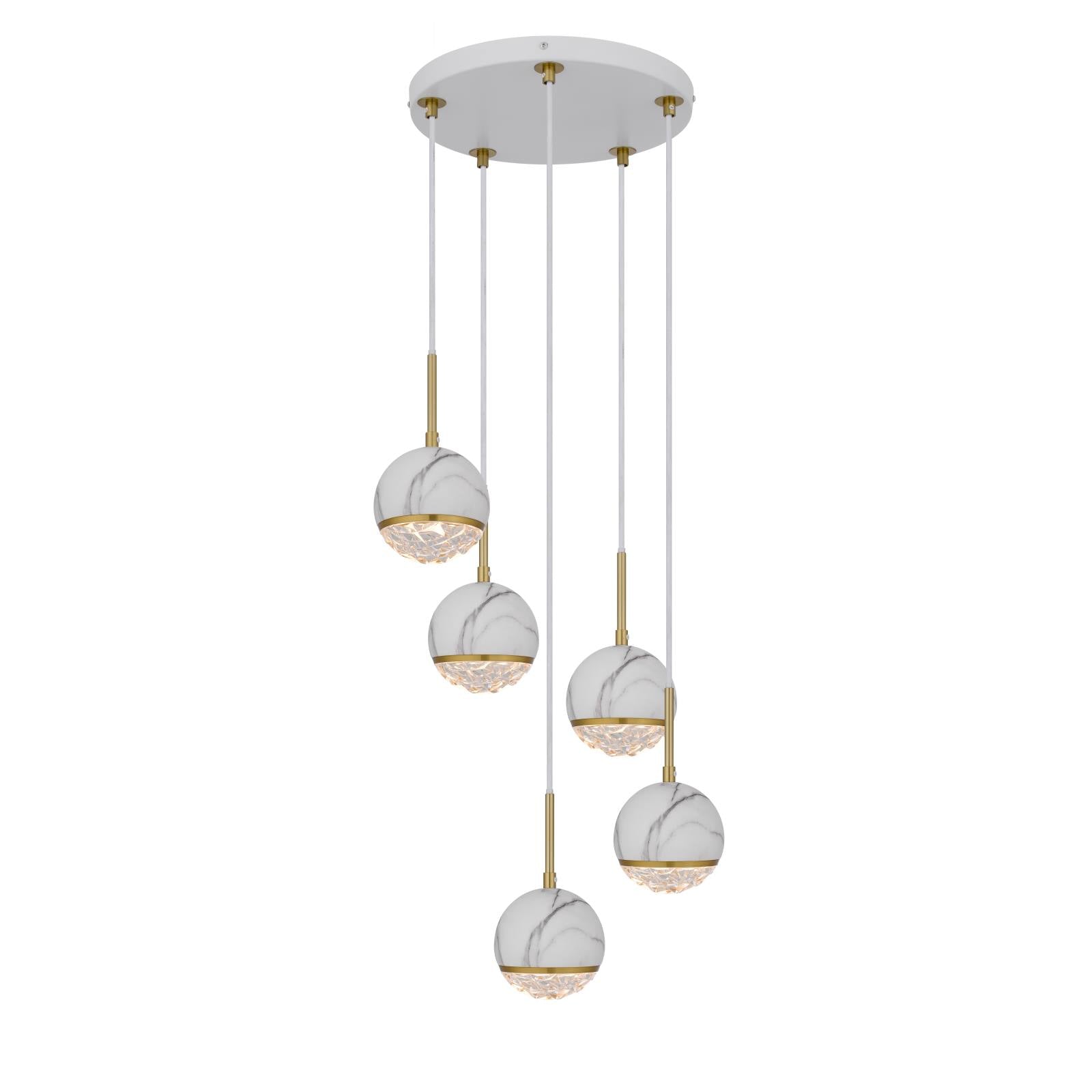 Oneta 5 Pendant, White Marble