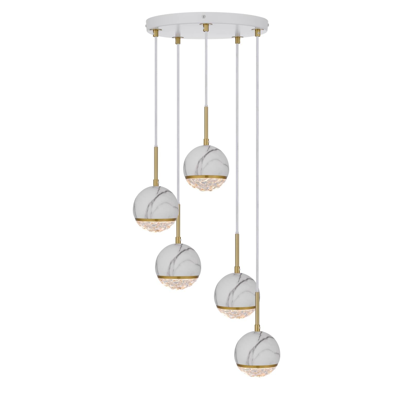 Oneta 5 Pendant, White Marble