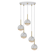 Oneta 5 Pendant, White Marble