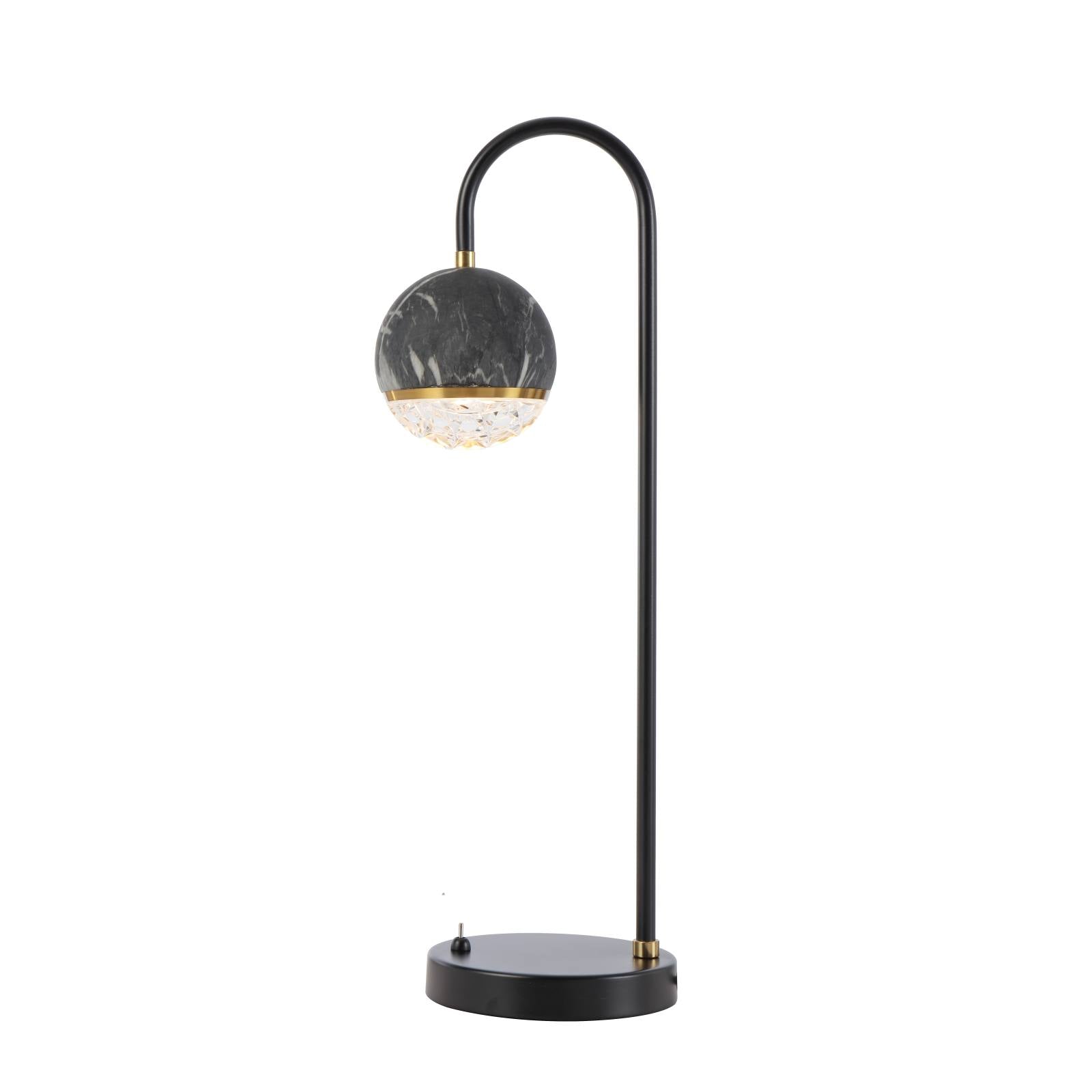 Oneta Table Lamp, Black Marble