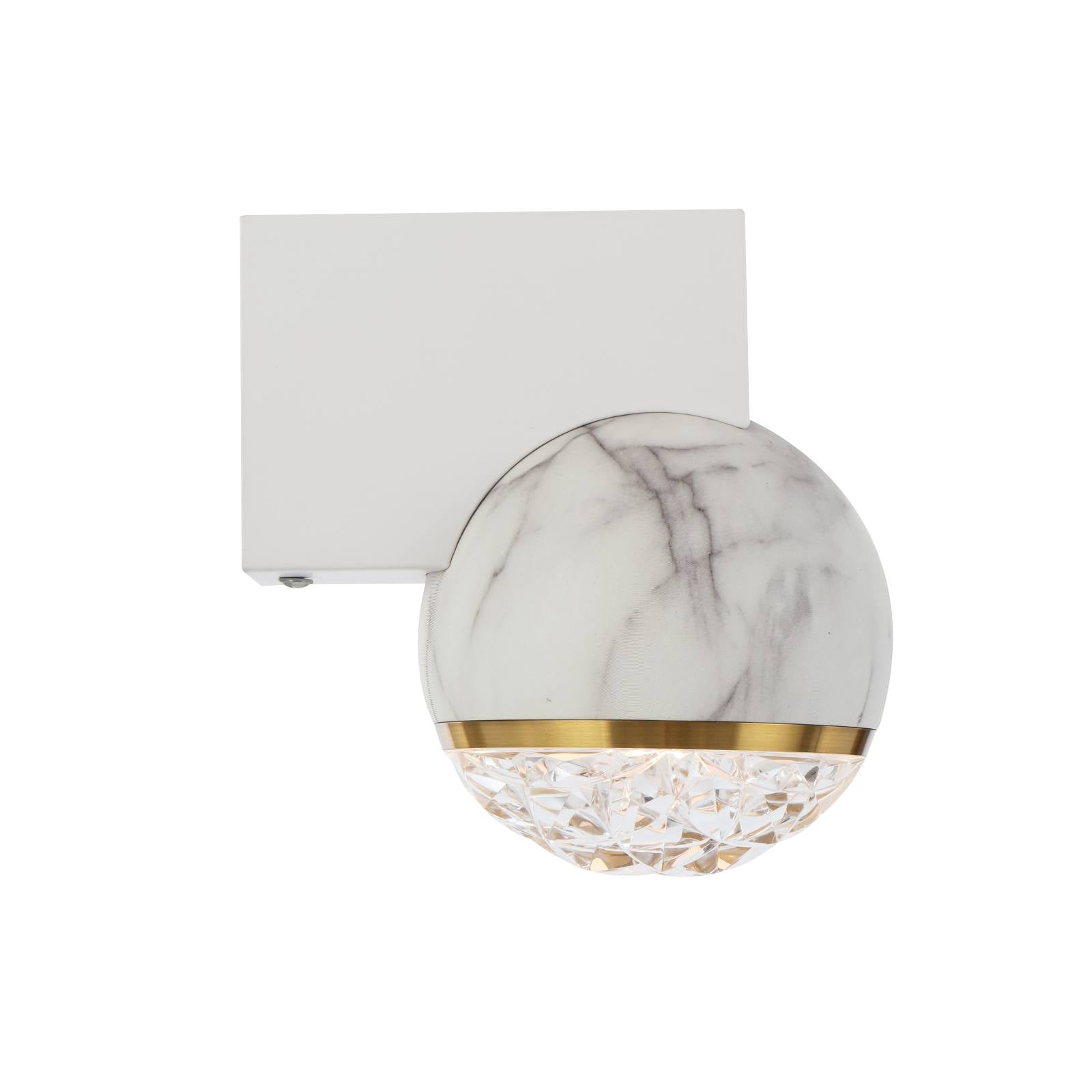 Oneta 1 Wall Lamp, White Marble