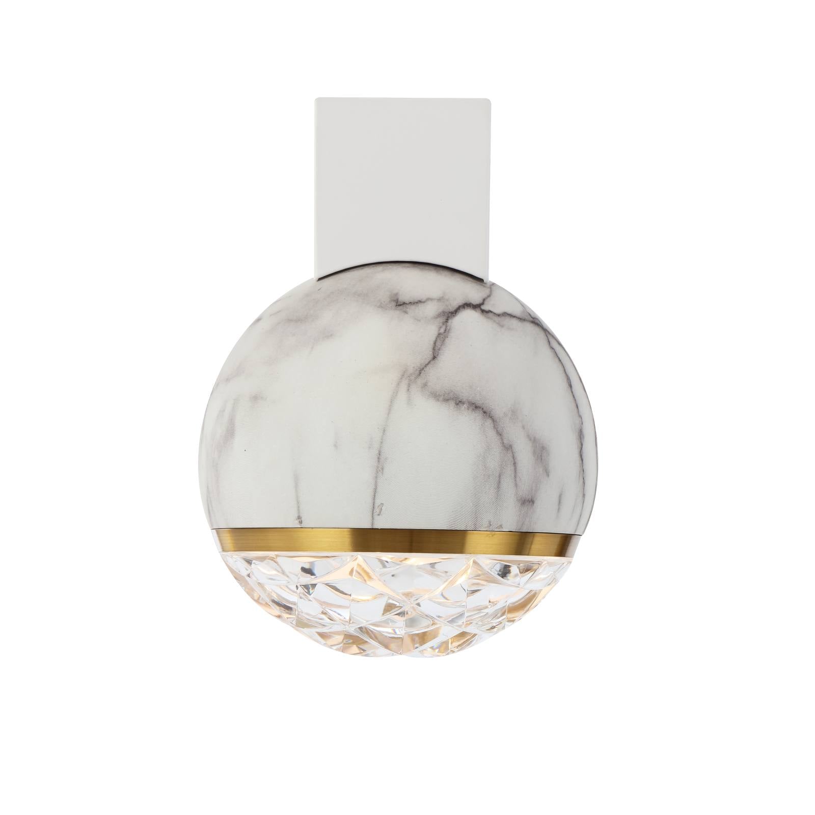 Oneta 1 Wall Lamp, White Marble