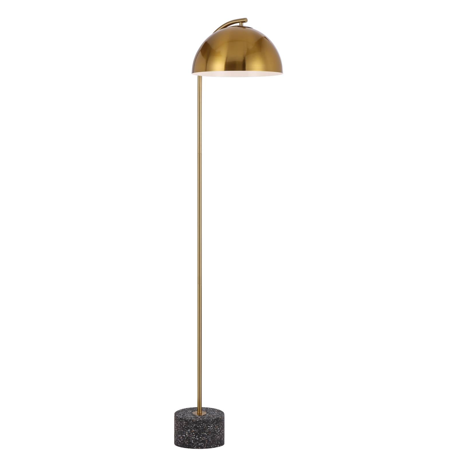 Ortez Floor Lamp, Antique Gold, Black Terrazzo