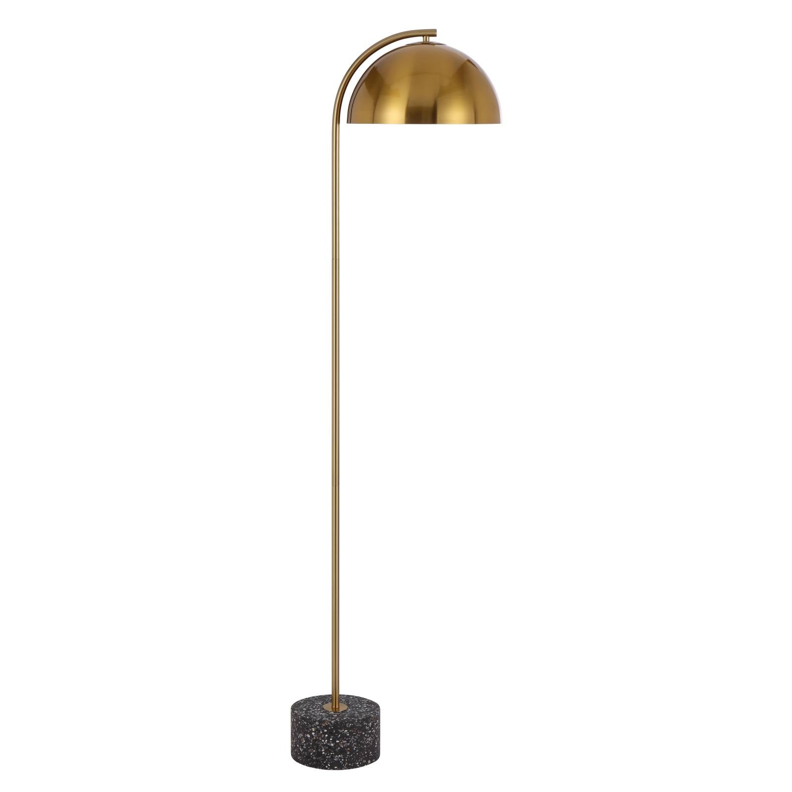 Ortez Floor Lamp, Antique Gold, Black Terrazzo