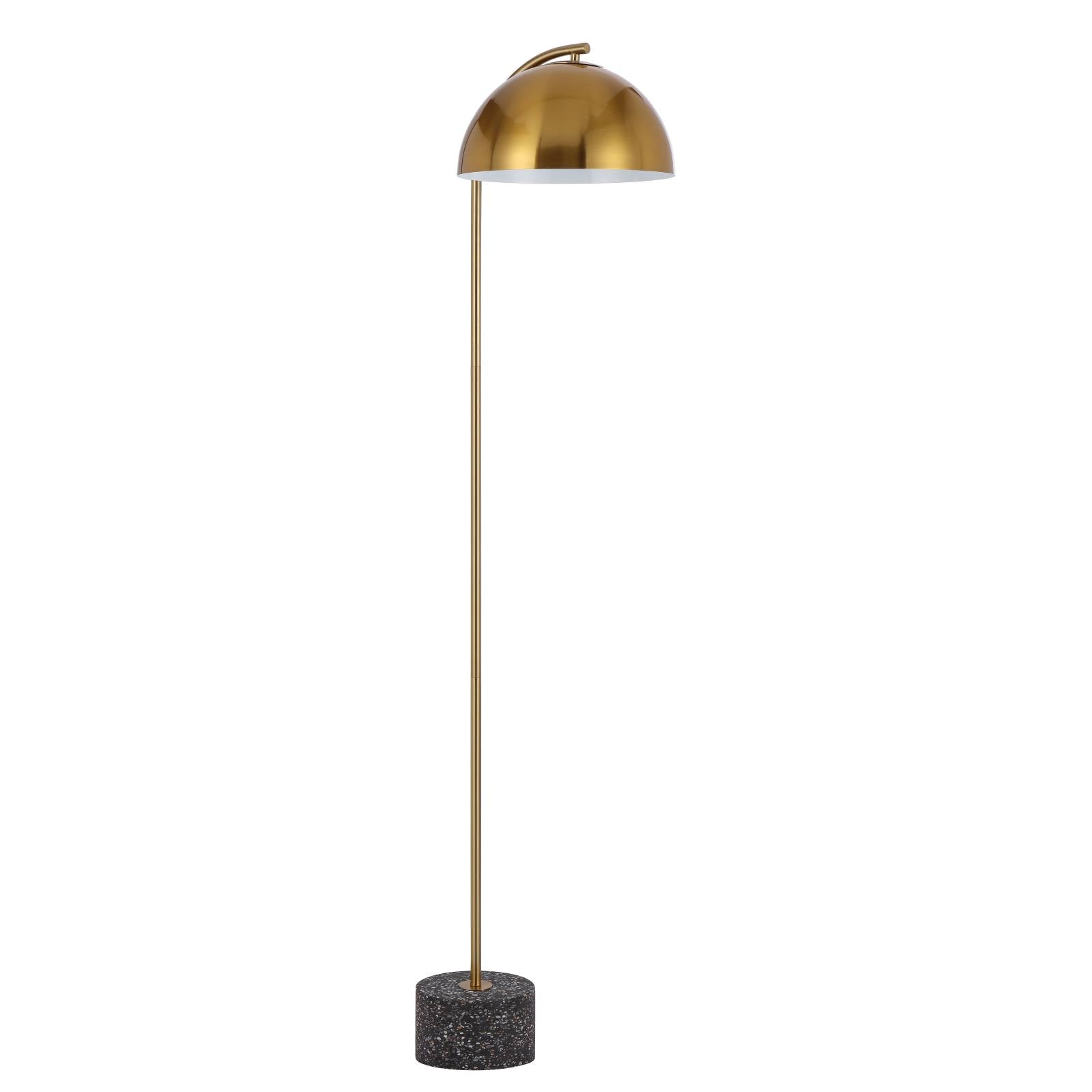 Ortez Floor Lamp, Antique Gold, Black Terrazzo