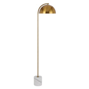 Ortez Floor Lamp, White, Antique Gold