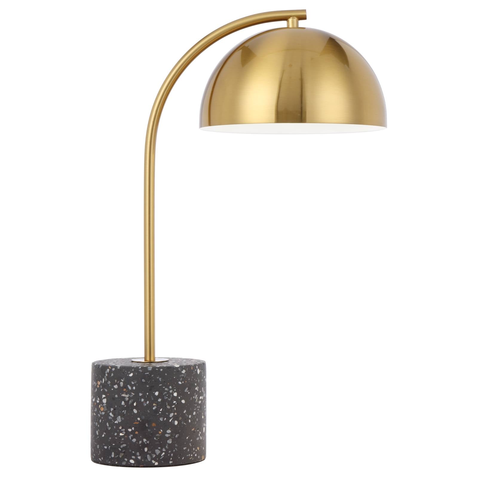 Ortez Table Lamp, Antique Gold, Black Terrazzo