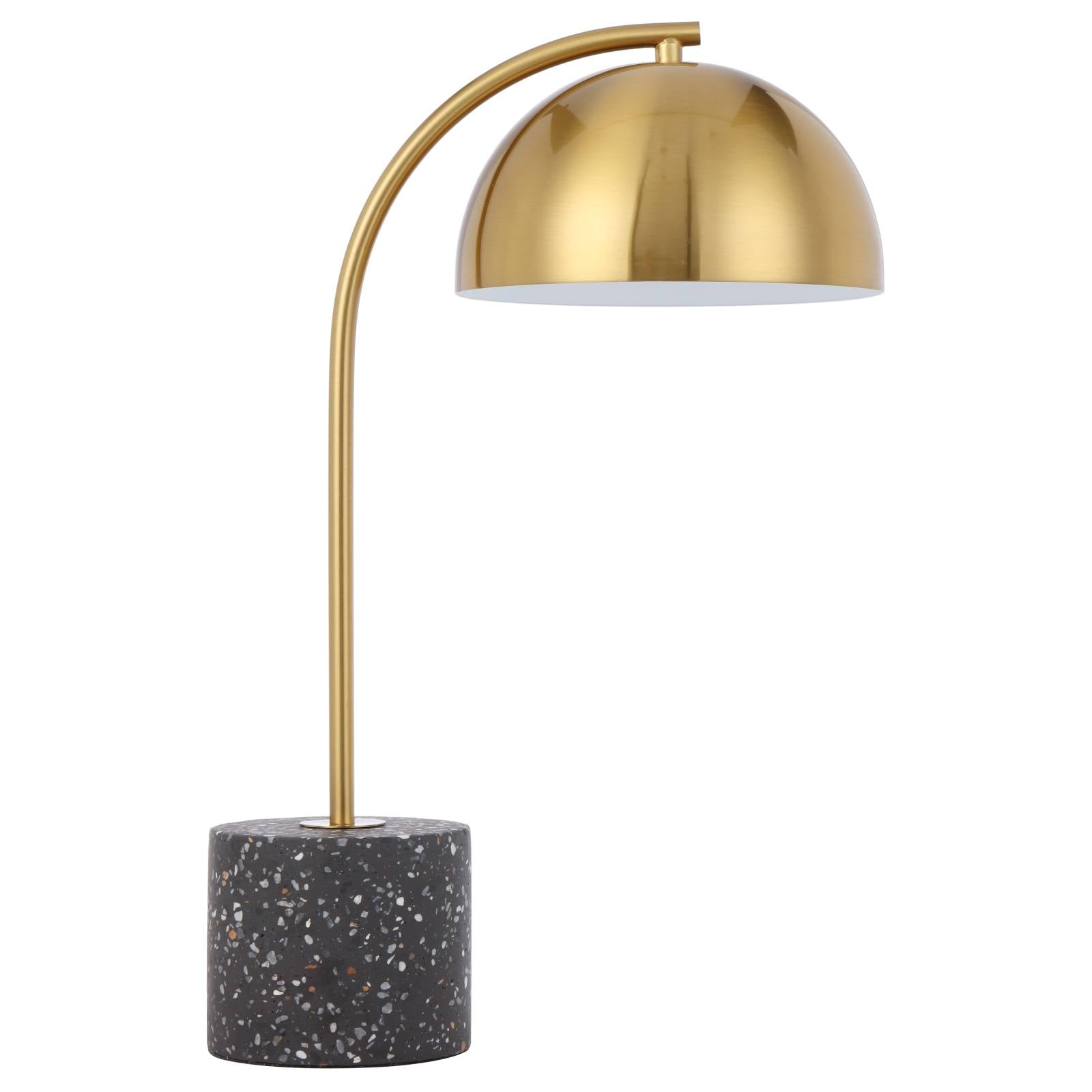 Ortez Table Lamp, Antique Gold, Black Terrazzo