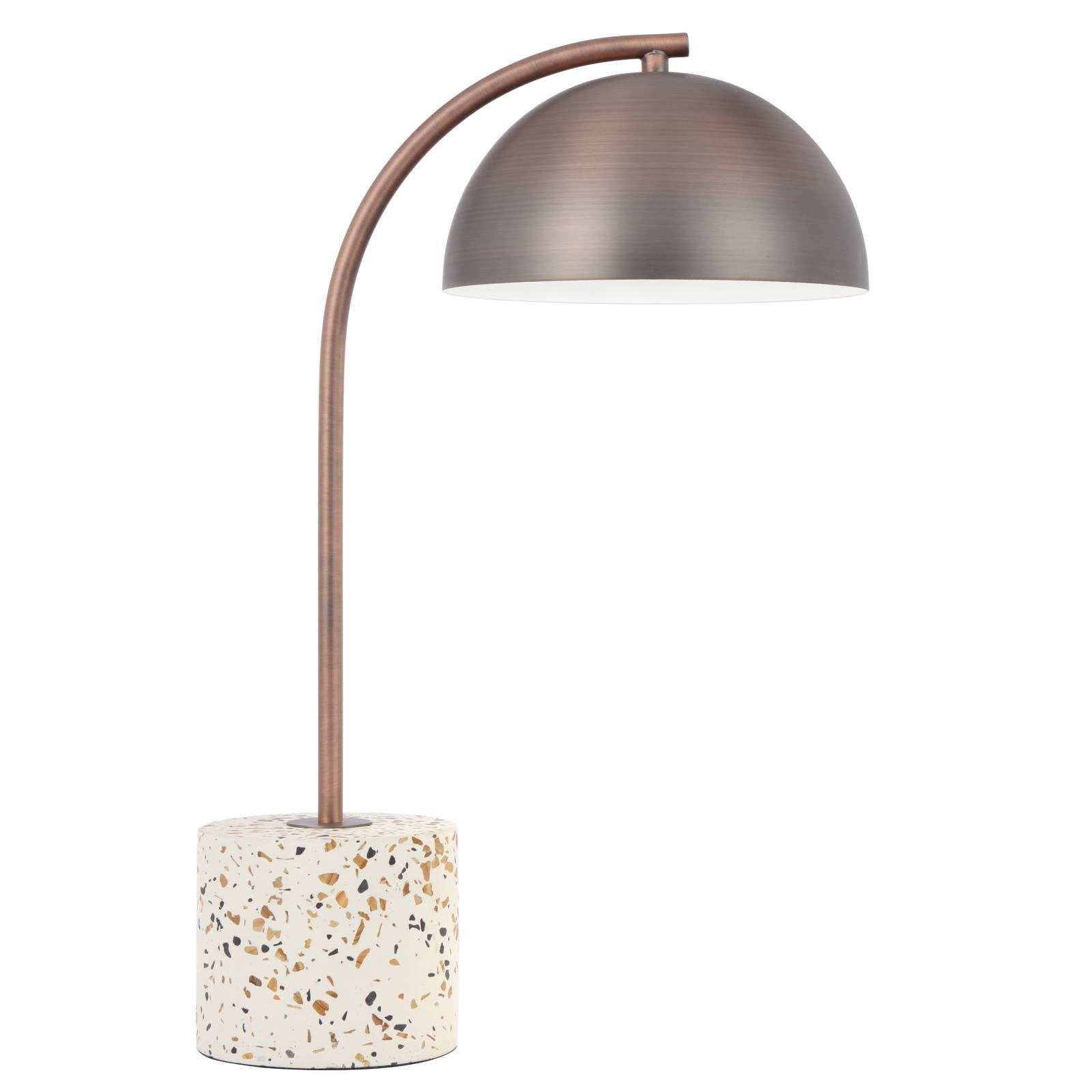 Ortez Table Lamp, Bronze, White Terrazzo