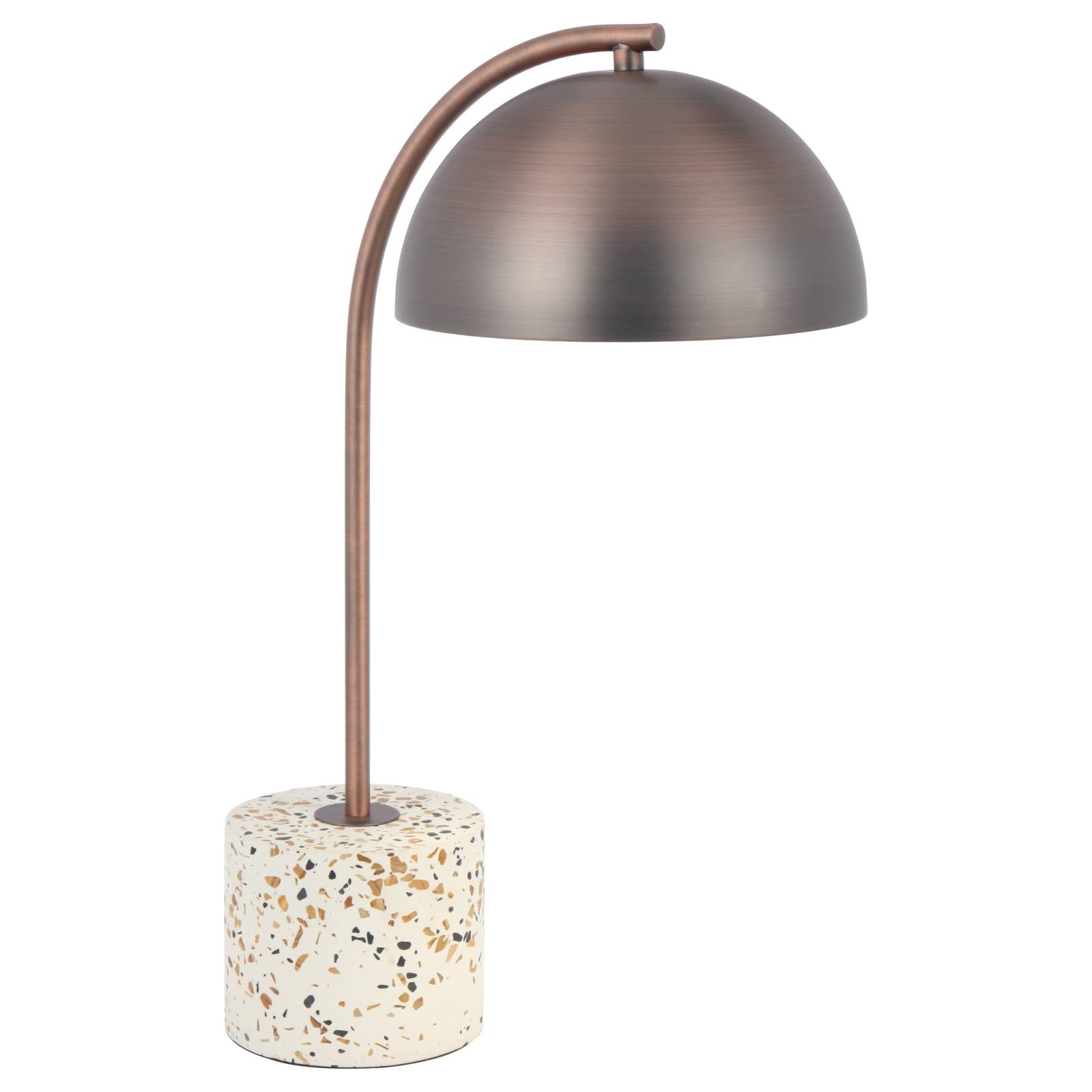 Ortez Table Lamp, Bronze, White Terrazzo