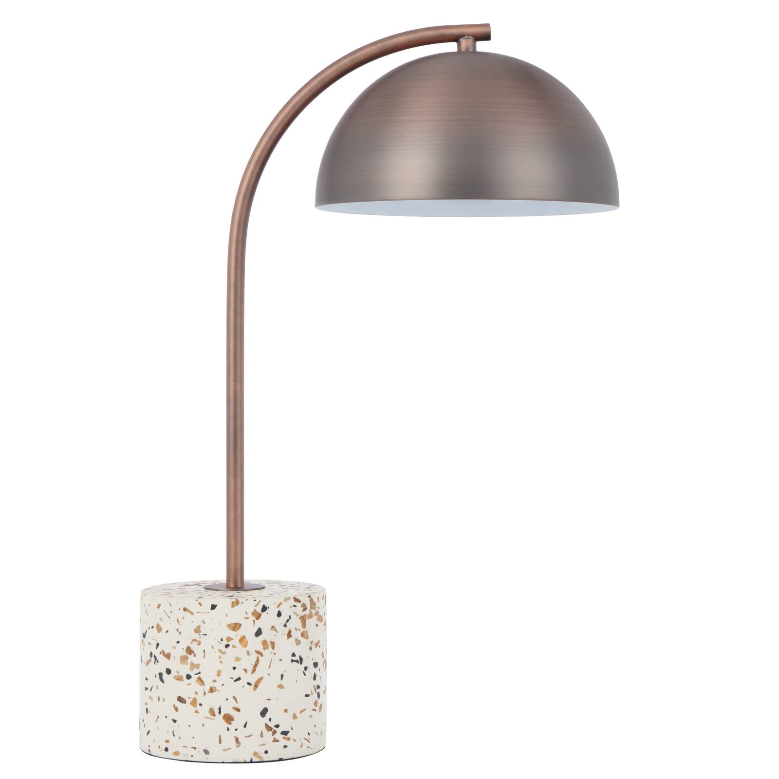 Ortez Table Lamp, Bronze, White Terrazzo