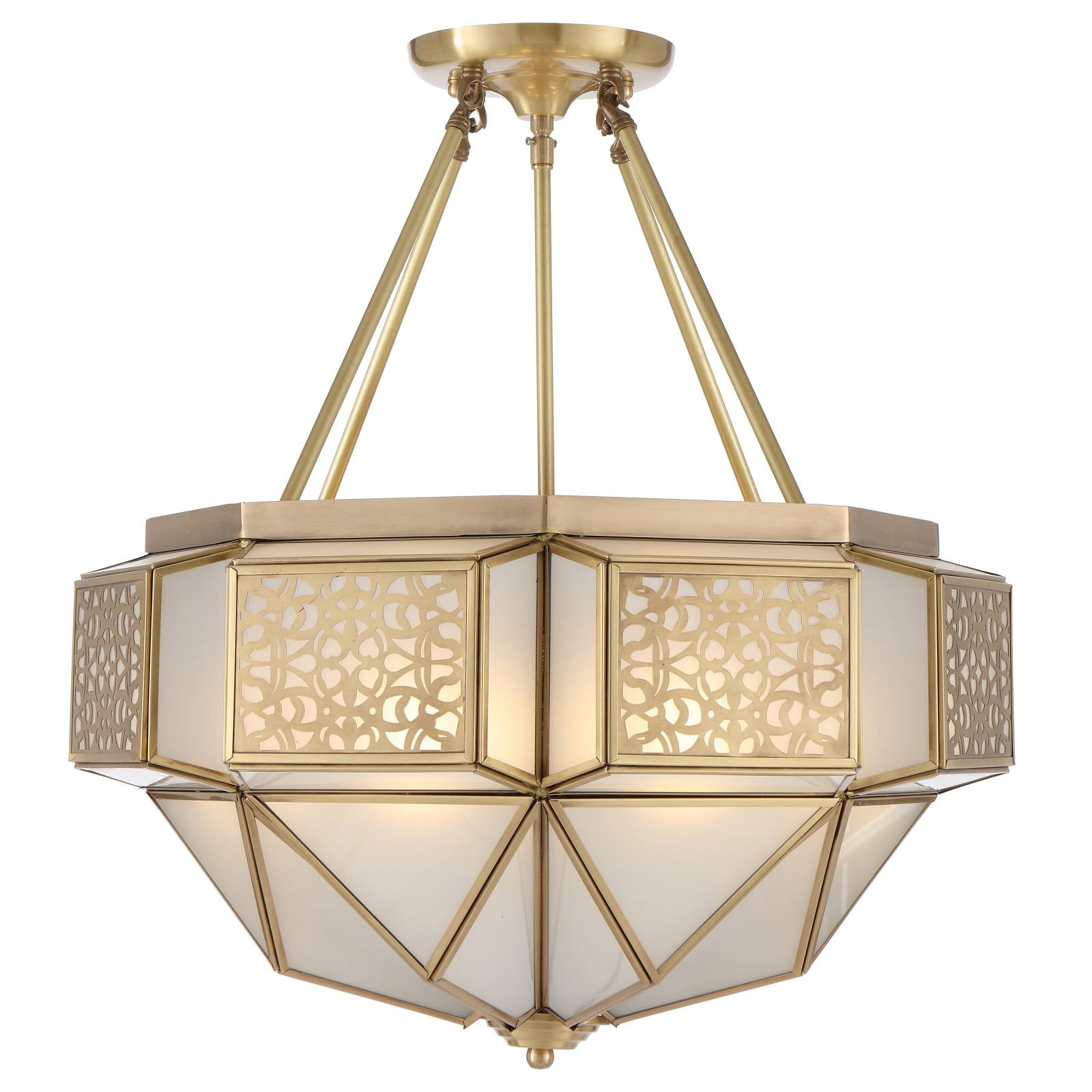 Overton Pendant CTC, Brass, Frost Glass