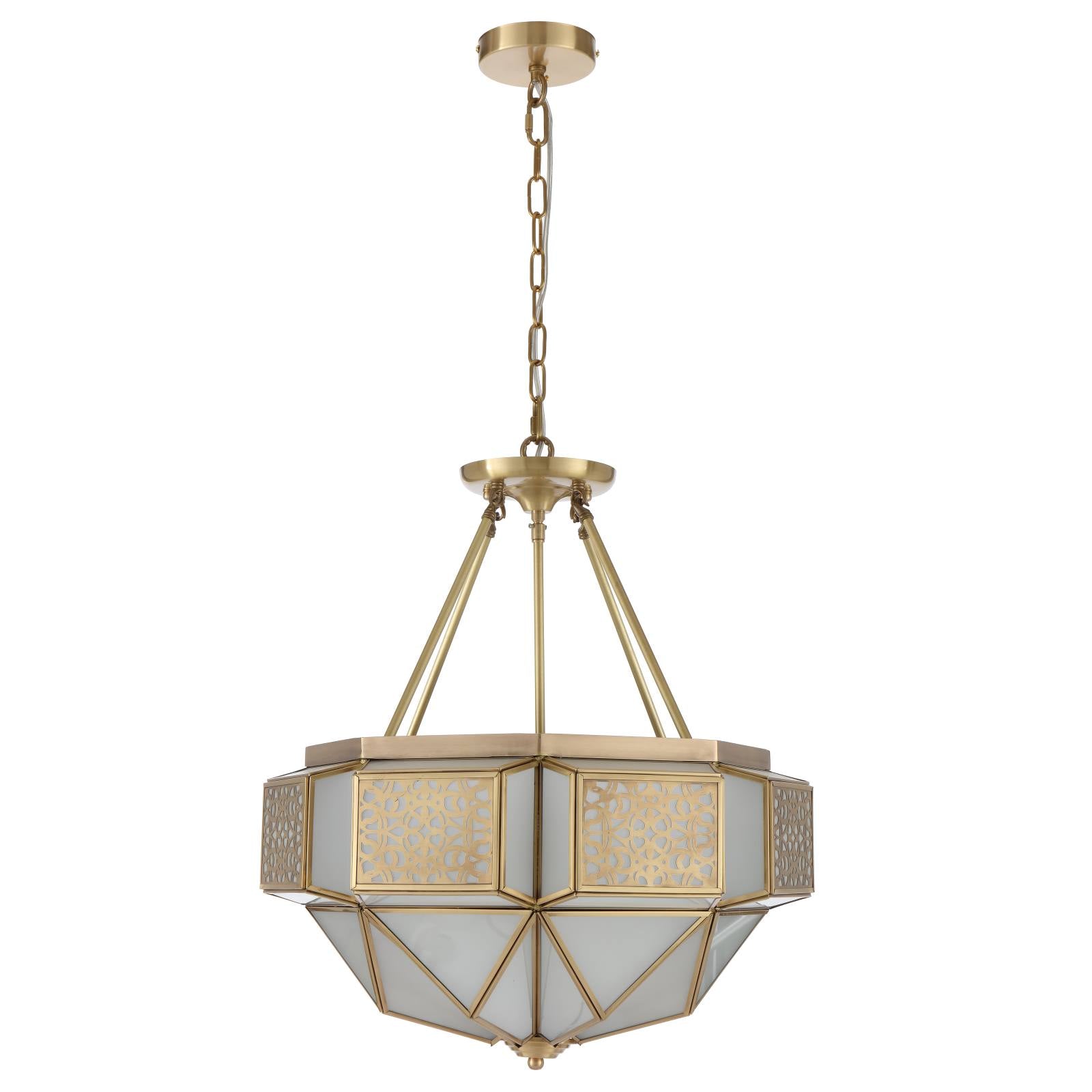 Overton Pendant CTC, Brass, Frost Glass
