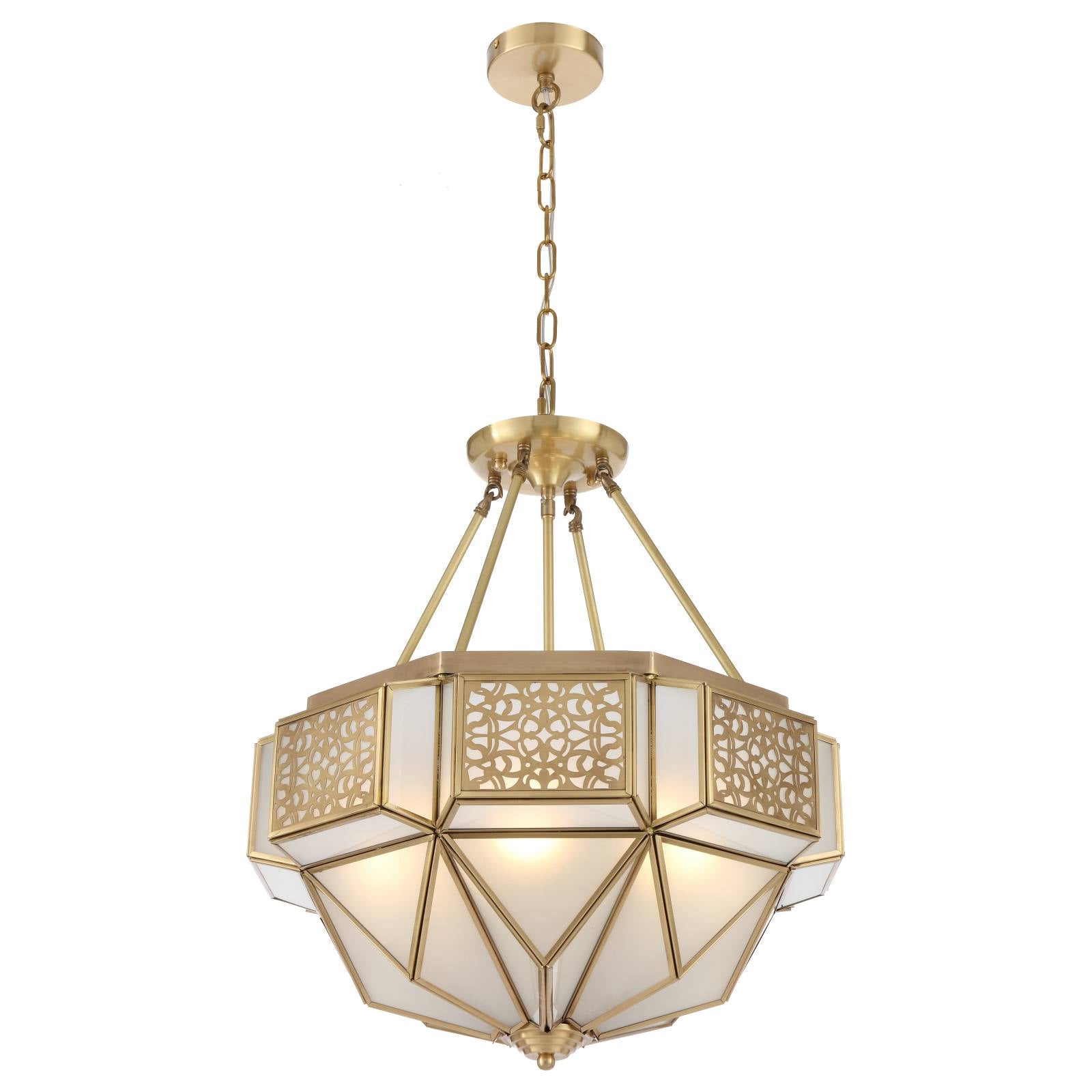 Overton Pendant CTC, Brass, Frost Glass