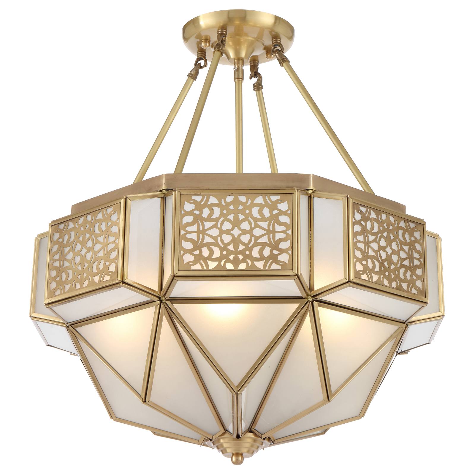 Overton Pendant CTC, Brass, Frost Glass