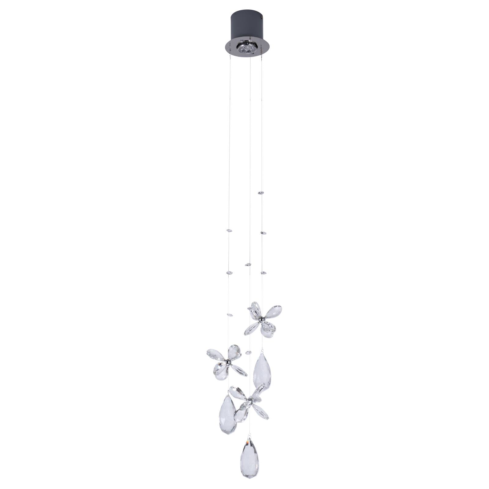 Paradis 1 Pendant, Clear Glass, Chrome
