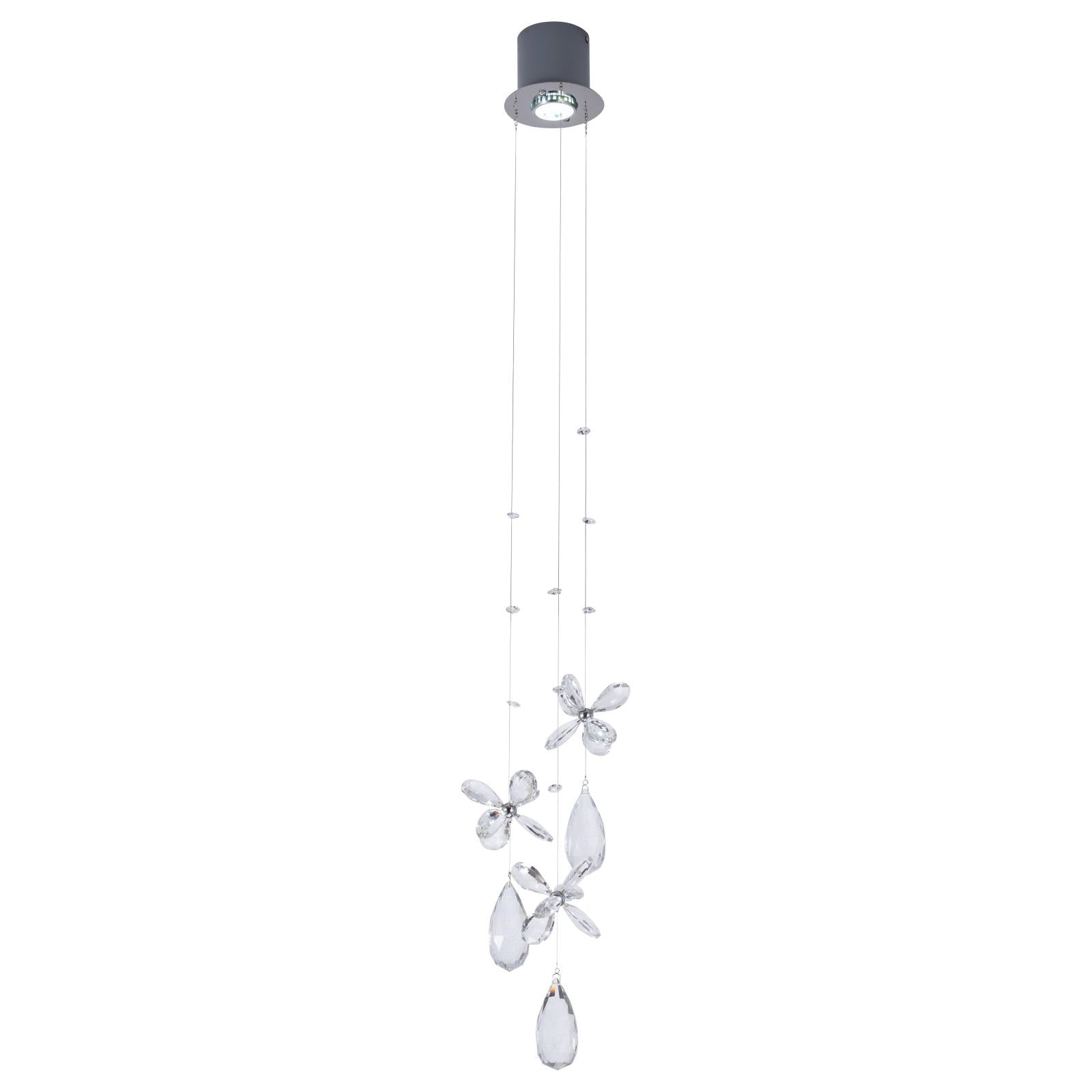 Paradis 1 Pendant, Clear Glass, Chrome