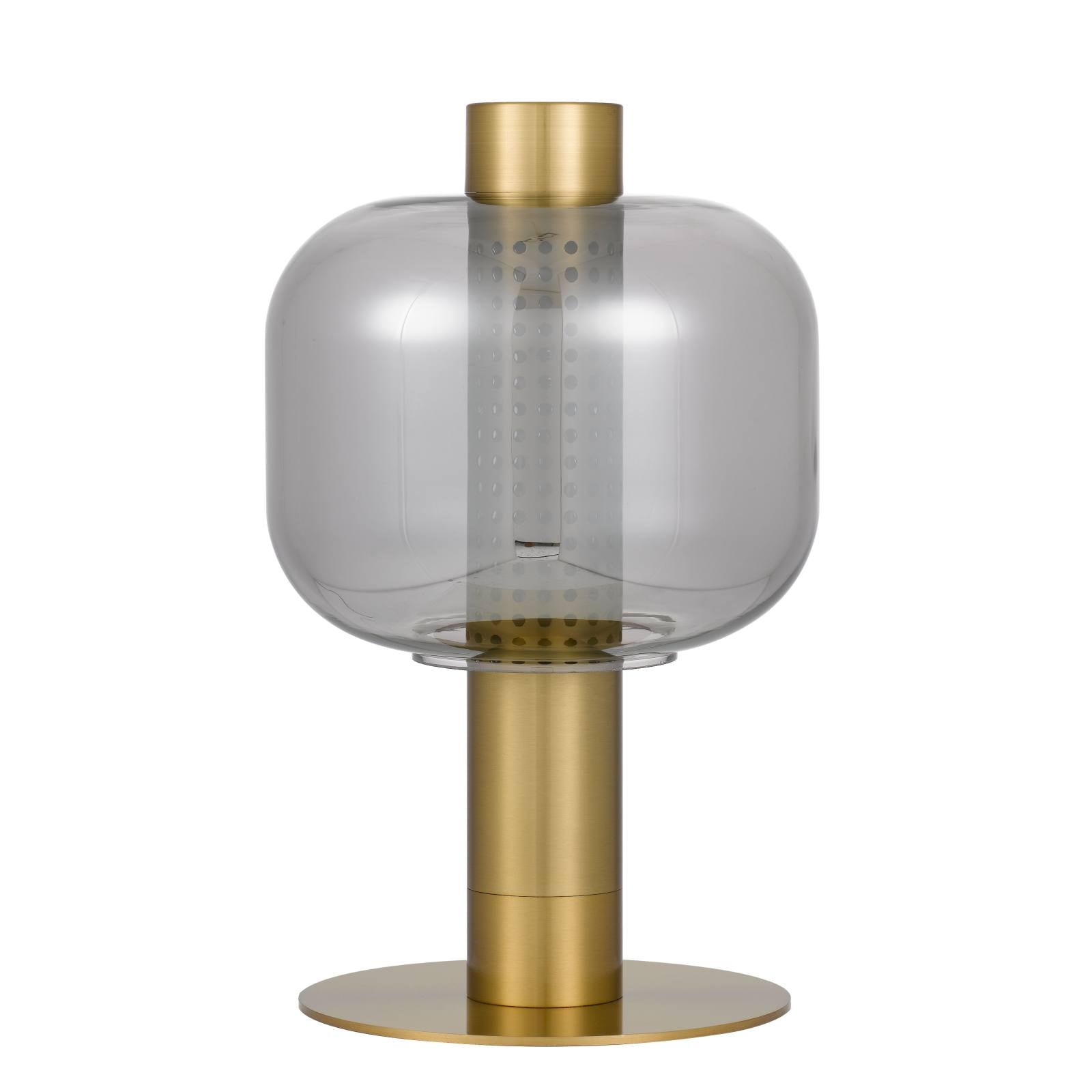 Parola Table Lamp, Gold, Smoke Glass