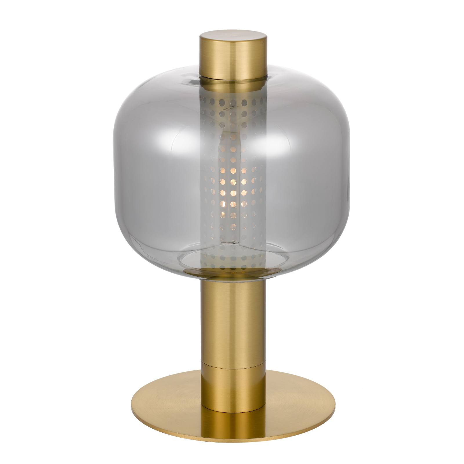 Parola Table Lamp, Gold, Smoke Glass